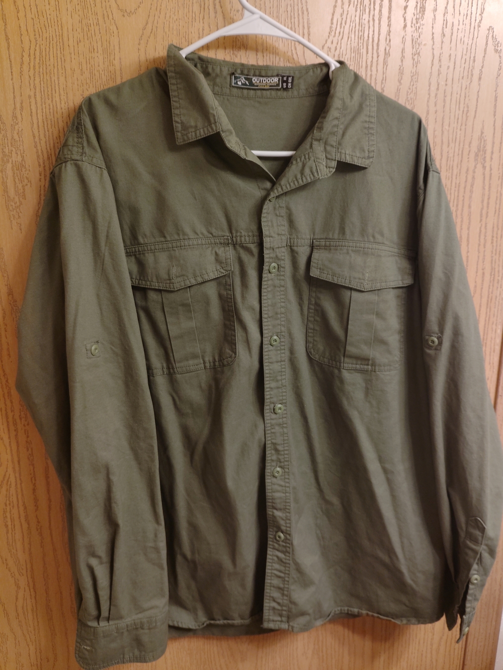 Outdoor Products Men’s Olive Military Field Shirt Jacket